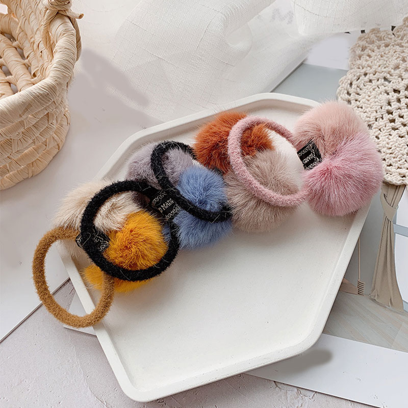 Faux Fur Pom Pom Hair Tie Faux Fur Pom Pom Hair Tie