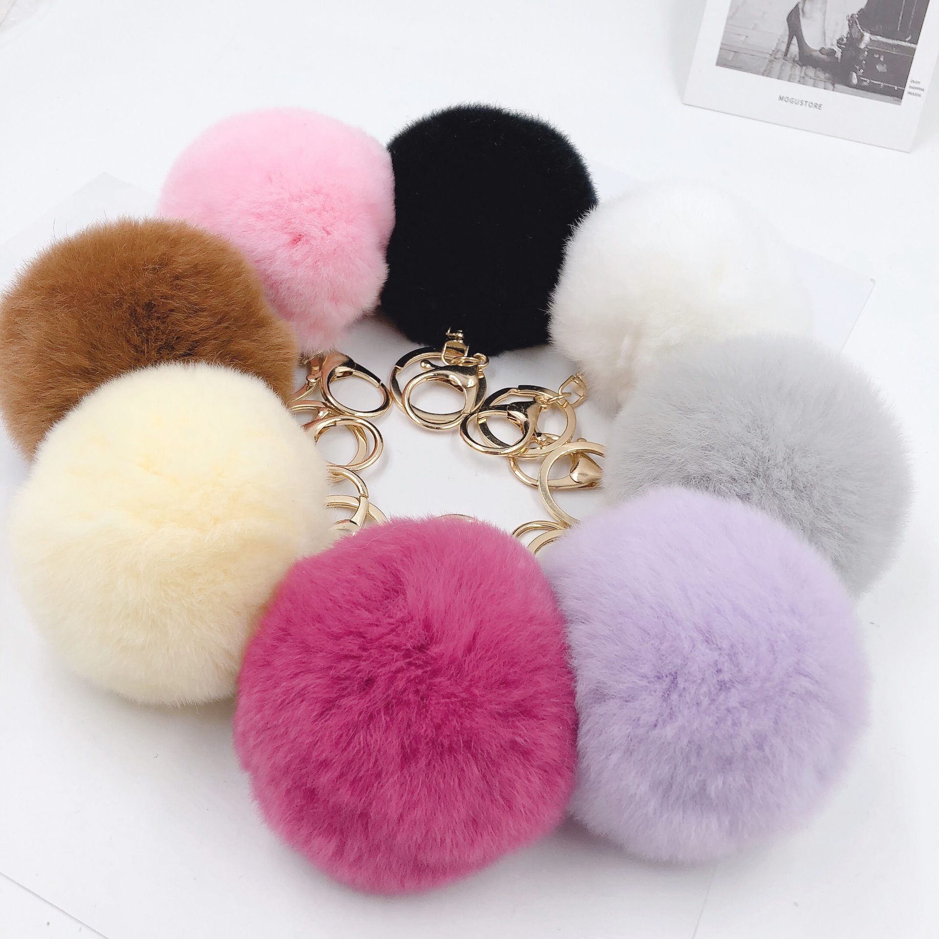 Faux Fur Pom Pom Keychain Charm Faux Fur Pom Pom Keychain Charm