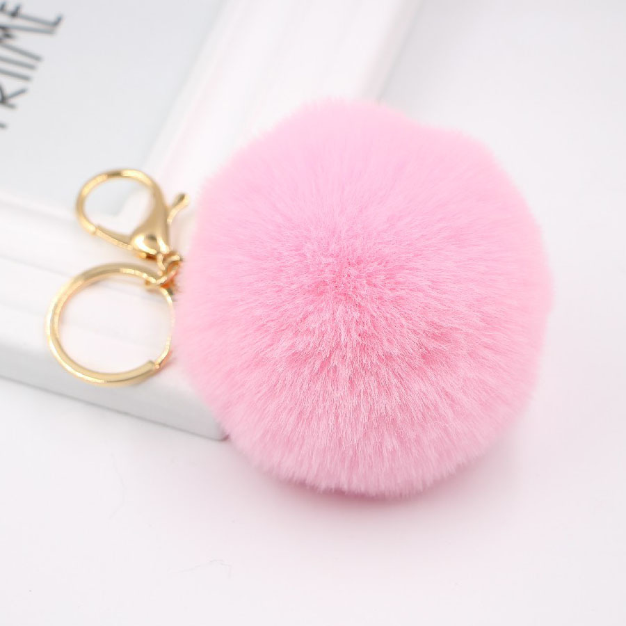Faux Fur Pom Pom Keychain Charm