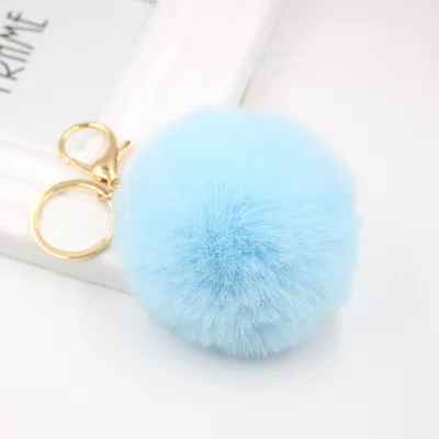 Faux Fur Pom Pom Keychain Charm