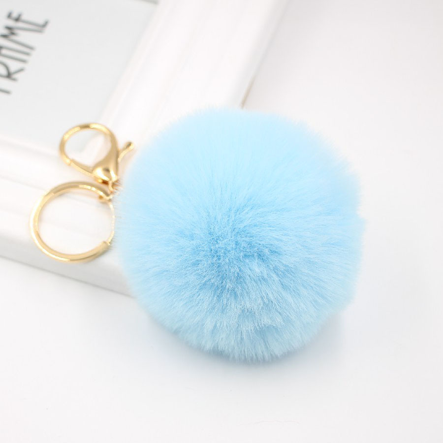 Faux Fur Pom Pom Keychain Charm