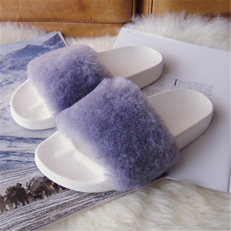 Faux Fur Slippers Women's Footwear