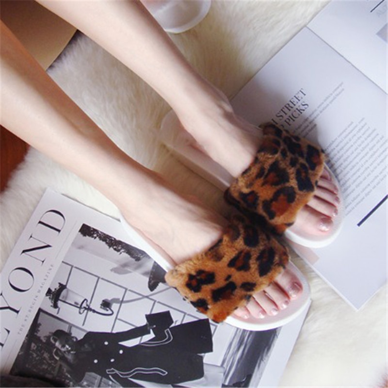 Faux Fur Slippers Women's Footwear