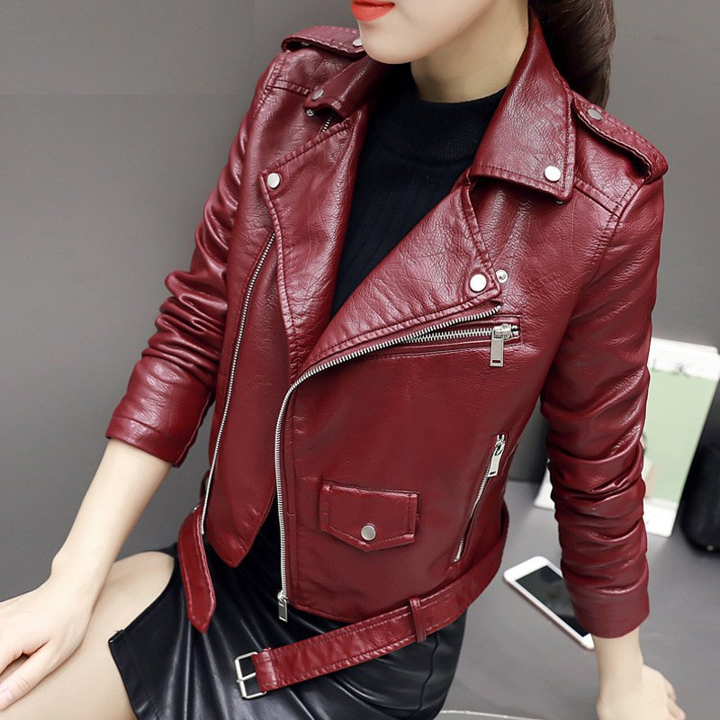 Faux Leather Jacket Women's Fashion Faux Leather Jacket Women's Fashion