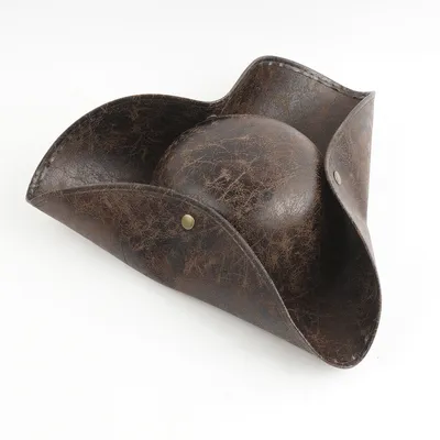 Faux Leather Pirate Captain Hat