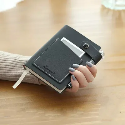 Faux Leather Pocket Journal with Ballpen