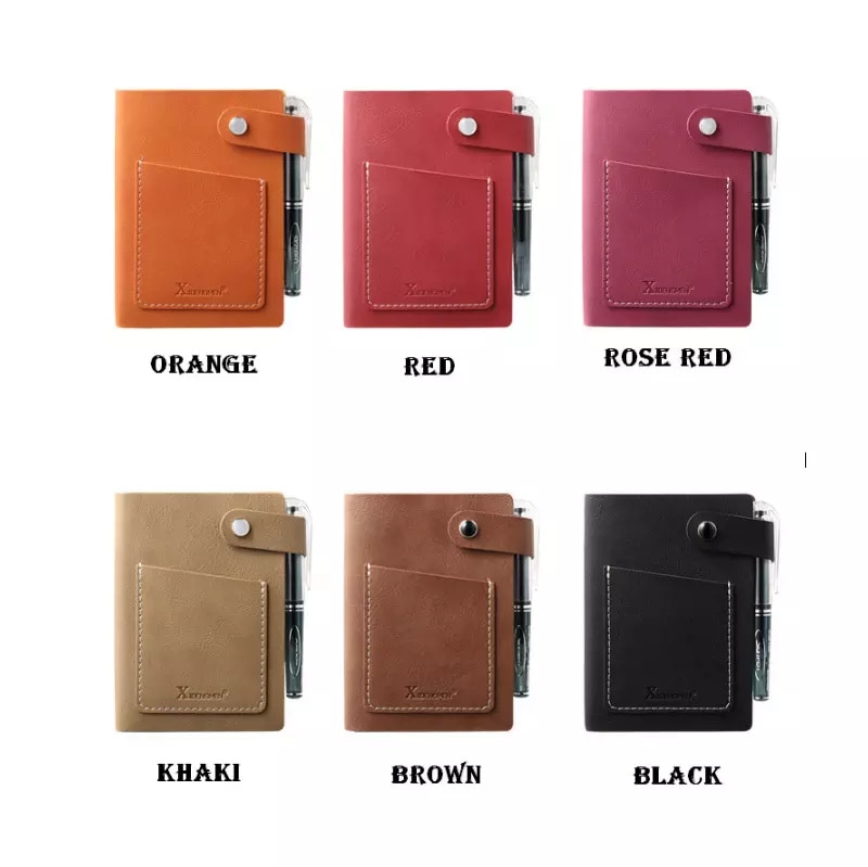 Faux Leather Pocket Journal with Ballpen