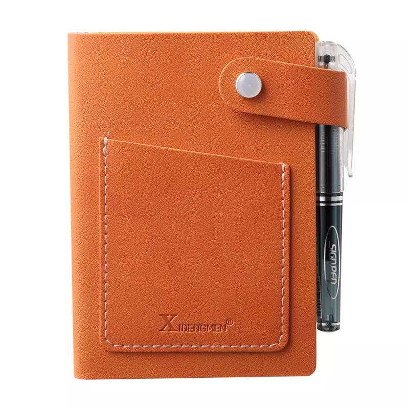Faux Leather Pocket Journal with Ballpen