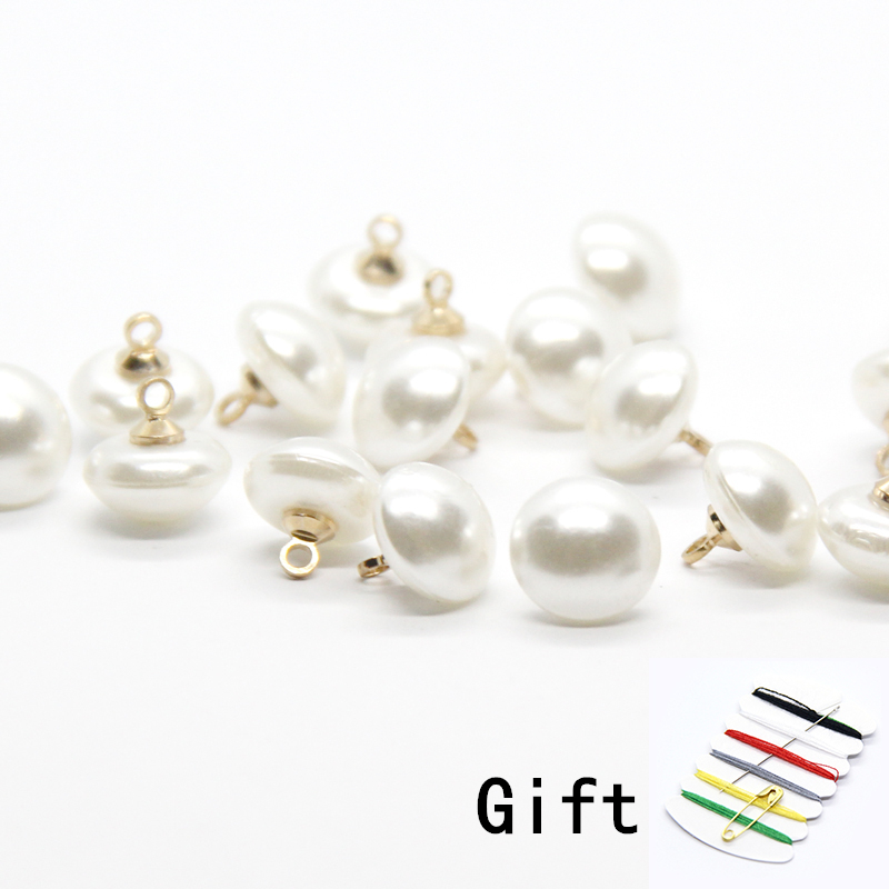 Faux Plastic Mushroom Pearl Buttons (20 Pcs)