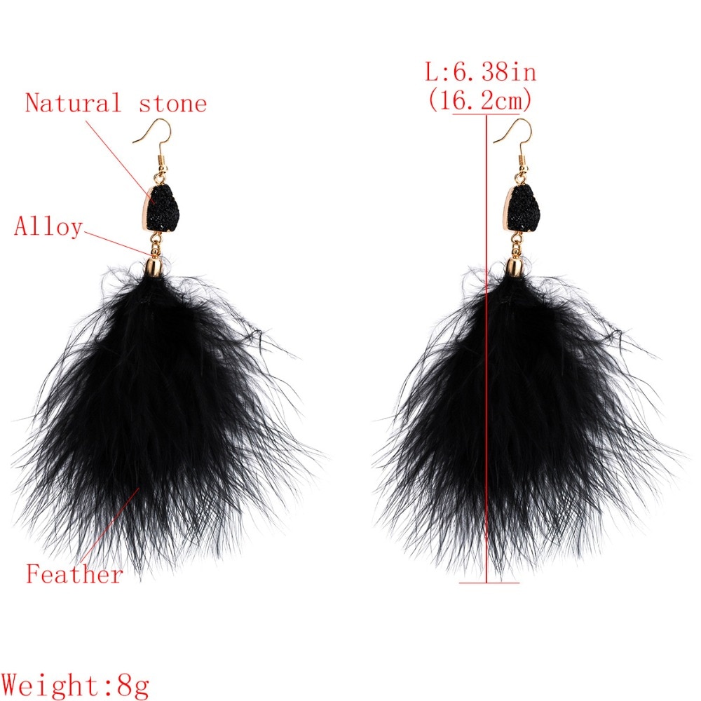 Feather Earrings Trendy Statement Jewelry Feather Earrings Trendy Statement Jewelry