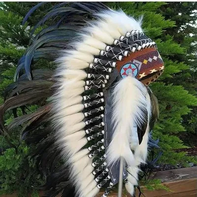 Feather Headdress Decoration Adults Carnival Native American Chief Headwear Indian Headdress for Carnival Performance