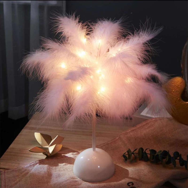 Feather Table Lamp Fluffy Decor Feather Table Lamp Fluffy Decor