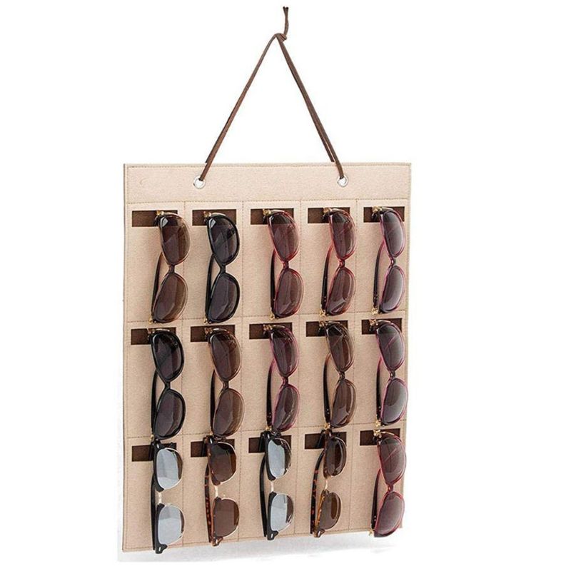 Felt 15 Slot Hanging Sunglass Organizer Felt 15 Slot Hanging Sunglass Organizer