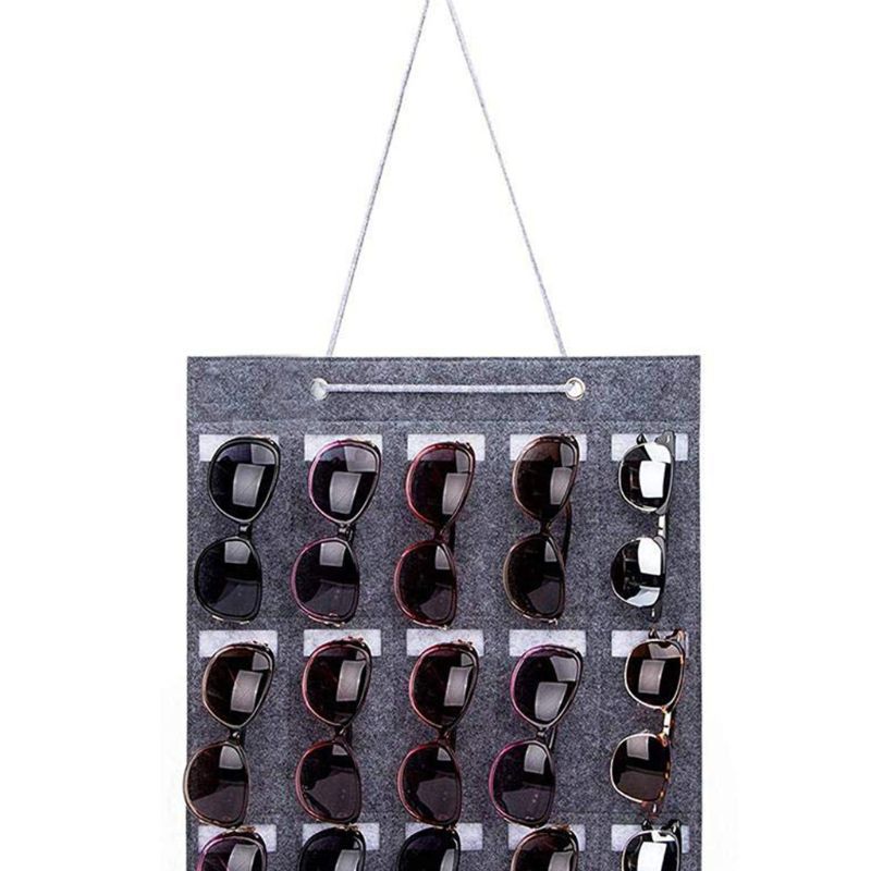 Felt 15 Slot Hanging Sunglass Organizer Felt 15 Slot Hanging Sunglass Organizer