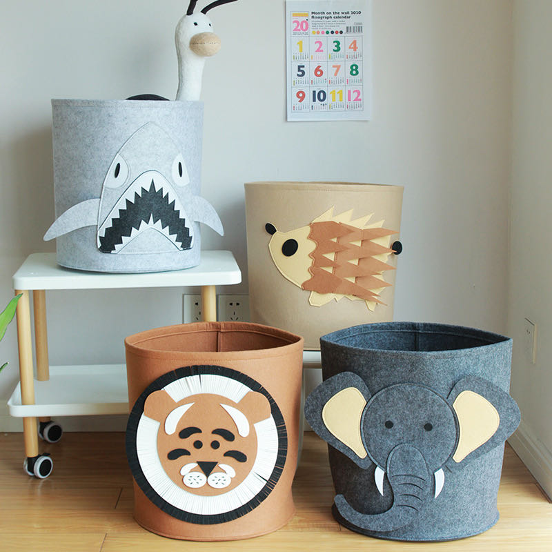 Felt Animal Storage Bin Toys Organizer Felt Animal Storage Bin Toys Organizer