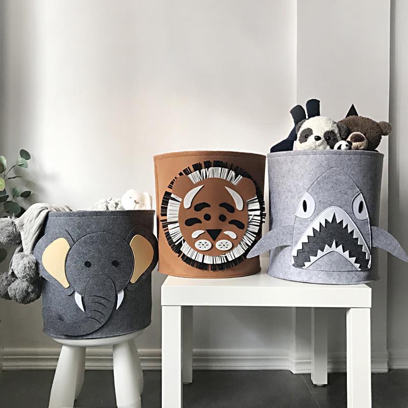 Felt Animal Storage Bin Toys Organizer Felt Animal Storage Bin Toys Organizer
