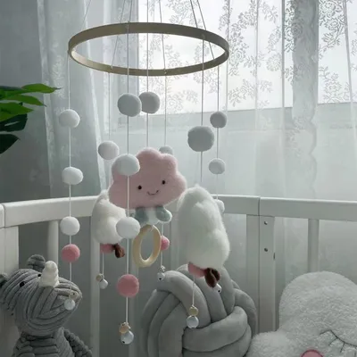 Felt Cloud Cot Mobile Windchime Felt Cloud Cot Mobile Windchime