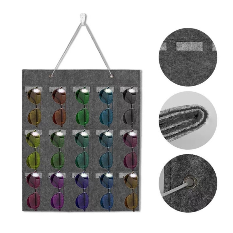 Felt Material 15 Slots Sunglasses Hanger Felt Material 15 Slots Sunglasses Hanger