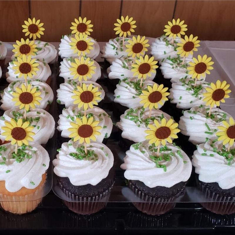 Felt Sun Flower Cake Toppers (5pcs)