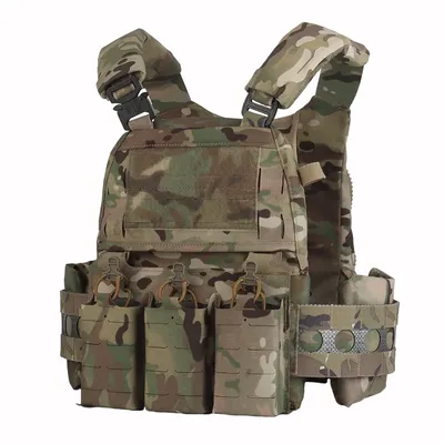 Ferro V5 FCPC Hunting Plate Carrier Modular Portable MOLLE Airsoft Training Triple Magazine Pouch With Zip On Back