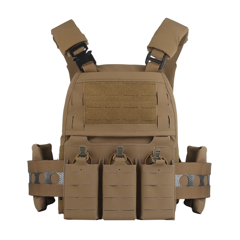 Ferro V5 FCPC Hunting Plate Carrier Modular Portable MOLLE Airsoft Training Triple Magazine Pouch With Zip On Back