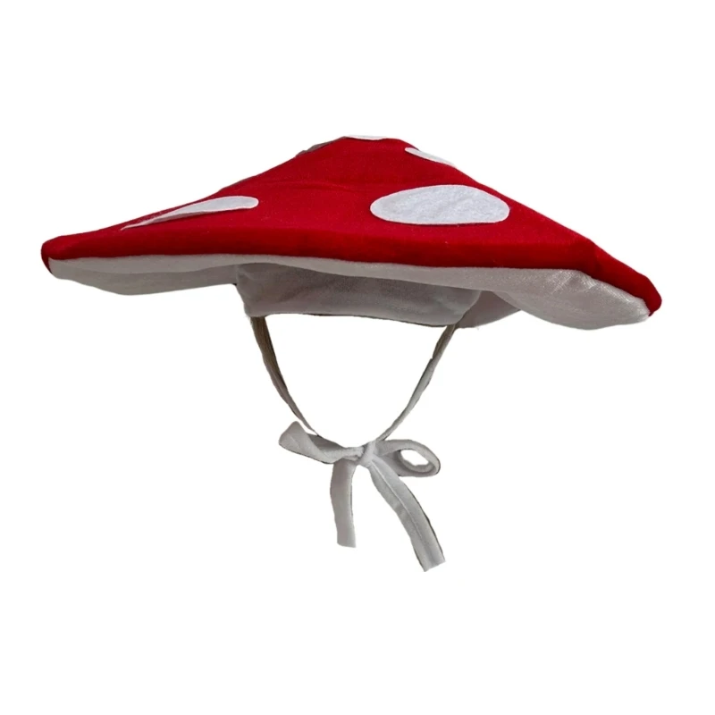 Festival Mushroom Plush Hat Eye Catching Novelty Headpiece for Cosplay Theme Party Headgear Roleplaying Photo Hat