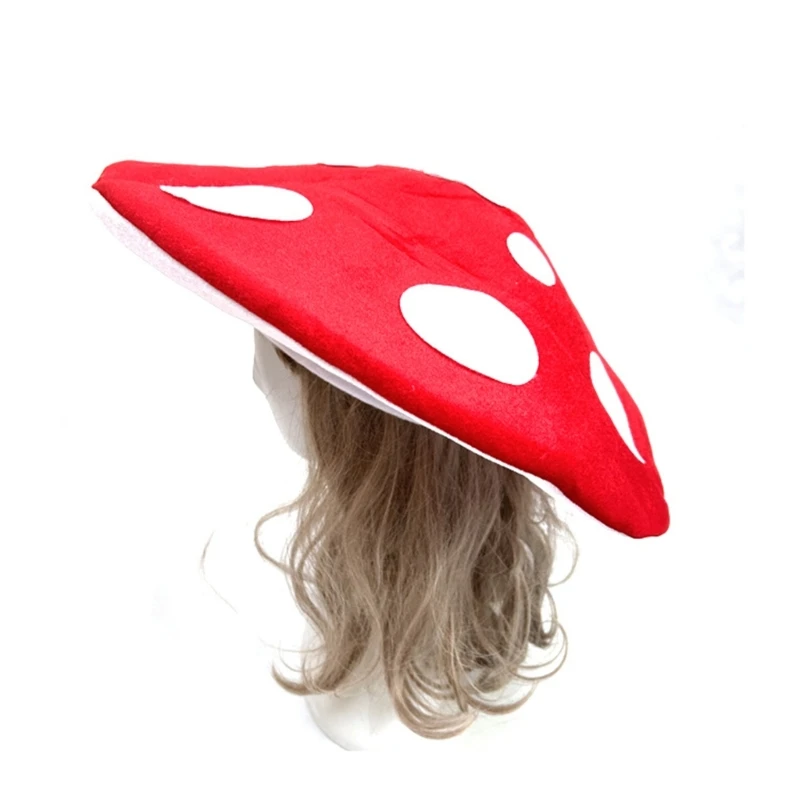Festival Mushroom Plush Hat Eye Catching Novelty Headpiece for Cosplay Theme Party Headgear Roleplaying Photo Hat