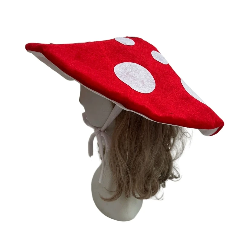 Festival Mushroom Plush Hat Eye Catching Novelty Headpiece for Cosplay Theme Party Headgear Roleplaying Photo Hat