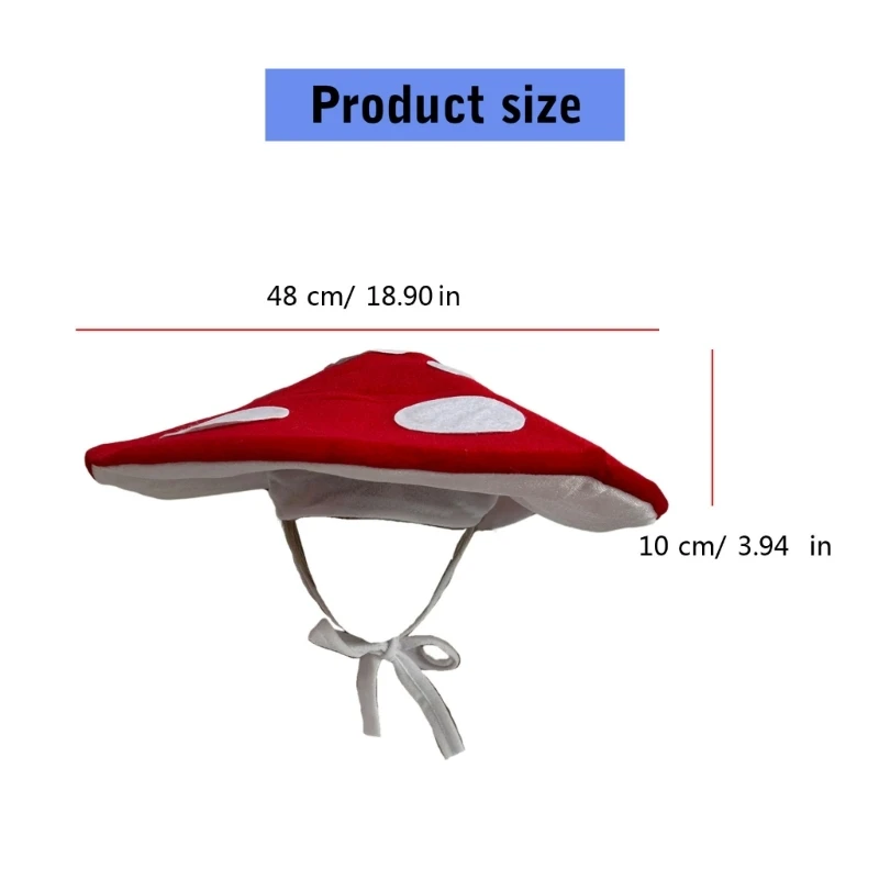 Festival Mushroom Plush Hat Eye Catching Novelty Headpiece for Cosplay Theme Party Headgear Roleplaying Photo Hat