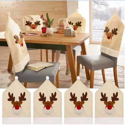 Festive Fabric Christmas Dining Chair Covers Festive Fabric Christmas Dining Chair Covers