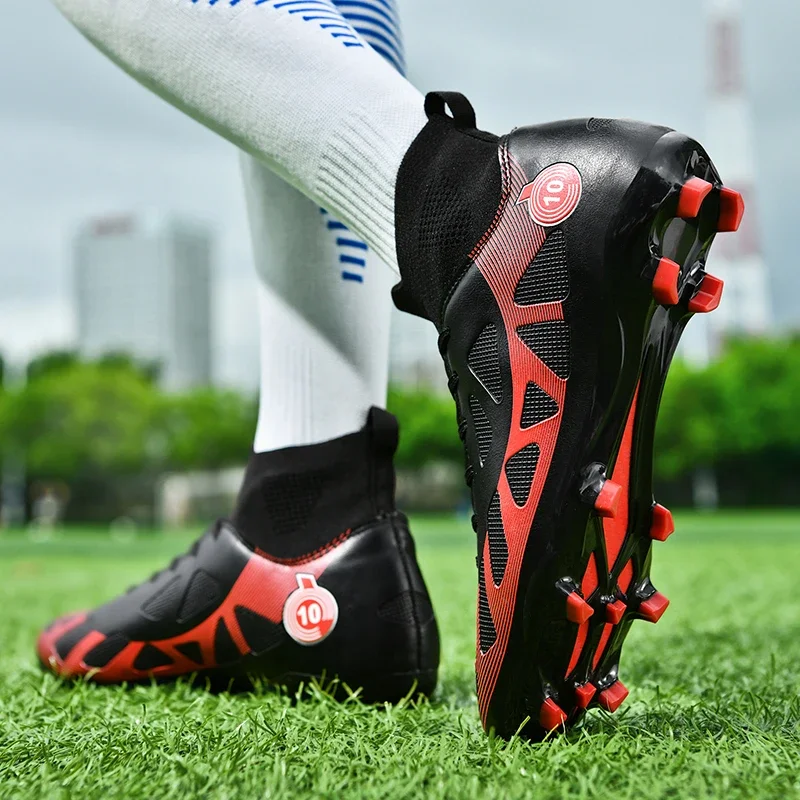 FG/TF Ankle Cleats Men Soccer Shoes Football Field Boots Children Anti Slip Sneakers Futsal Professional Training