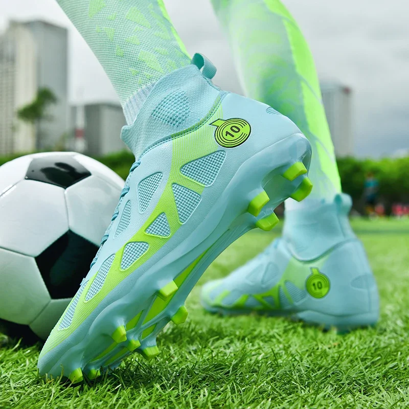 FG/TF Ankle Cleats Men Soccer Shoes Football Field Boots Children Anti Slip Sneakers Futsal Professional Training