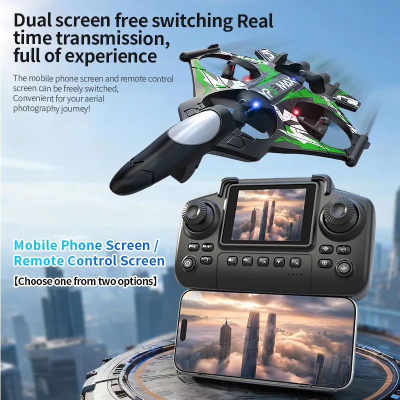 Fighter Jet Quadcopter Drone Stunt Light RC Airplane Four Channels Stationary Flight High Altitude Rolling Effects Fighter Jet Quadcopter Drone Stunt Light RC Airplane Four Channels Stationary Flight High Altitude Rolling Effects