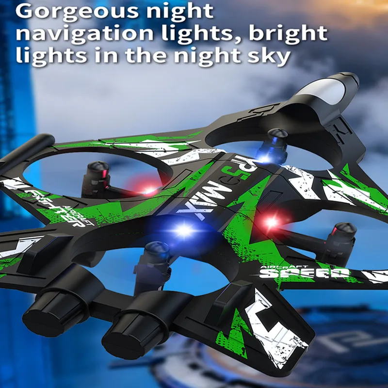 Fighter Jet Quadcopter Drone Stunt Light RC Airplane Four Channels Stationary Flight High Altitude Rolling Effects Fighter Jet Quadcopter Drone Stunt Light RC Airplane Four Channels Stationary Flight High Altitude Rolling Effects