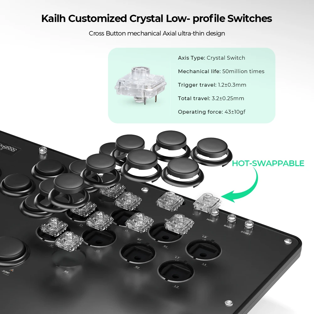 FightStick Joystick Arcade Hitbox Button Rim Leverless Controller For PC/PS4/PS5/Switch Control Arcade Stick Controller FightStick Joystick Arcade Hitbox Button Rim Leverless Controller For PC/PS4/PS5/Switch Control Arcade Stick Controller