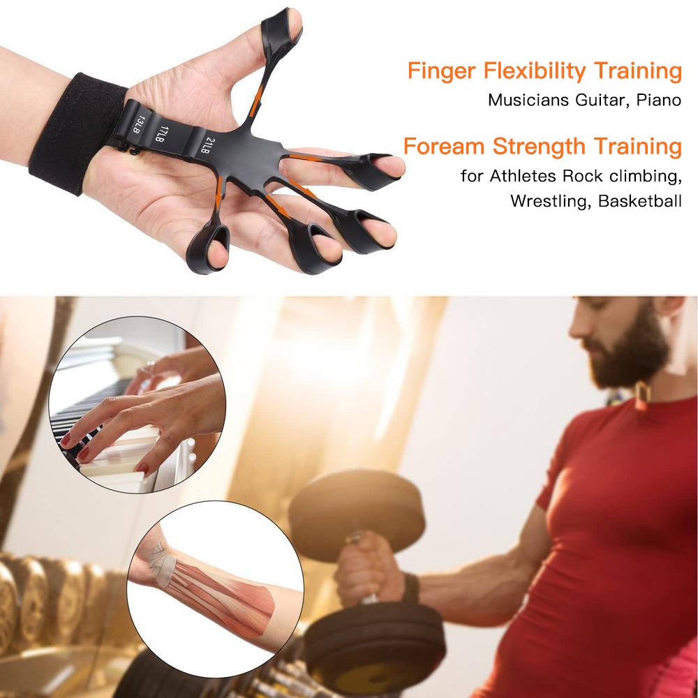 Finger Gripper Finger Exerciser Guitar Finger Exerciser 6 Resistant Levels Recovery Physical Tools Hand Strengthener