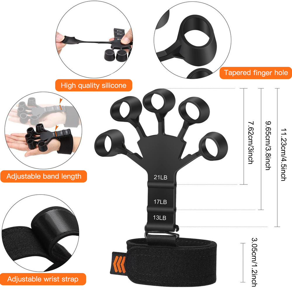 Finger Gripper Finger Exerciser Guitar Finger Exerciser 6 Resistant Levels Recovery Physical Tools Hand Strengthener
