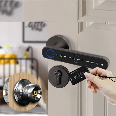 Fingerprint door lock with card keypad Smart door lock for bedroom Electronic lock with passcode App unlock for