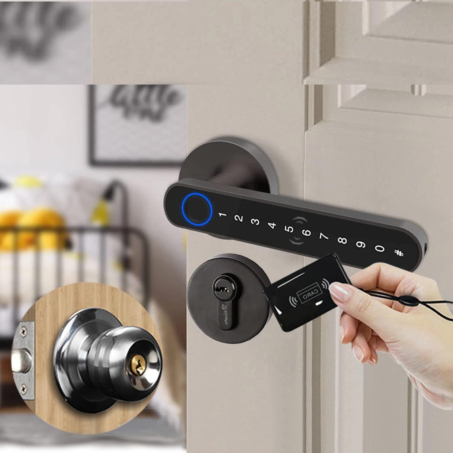 Fingerprint door lock with card keypad Smart door lock for bedroom Electronic lock with passcode App unlock for Fingerprint door lock with card keypad Smart door lock for bedroom Electronic lock with passcode App unlock for