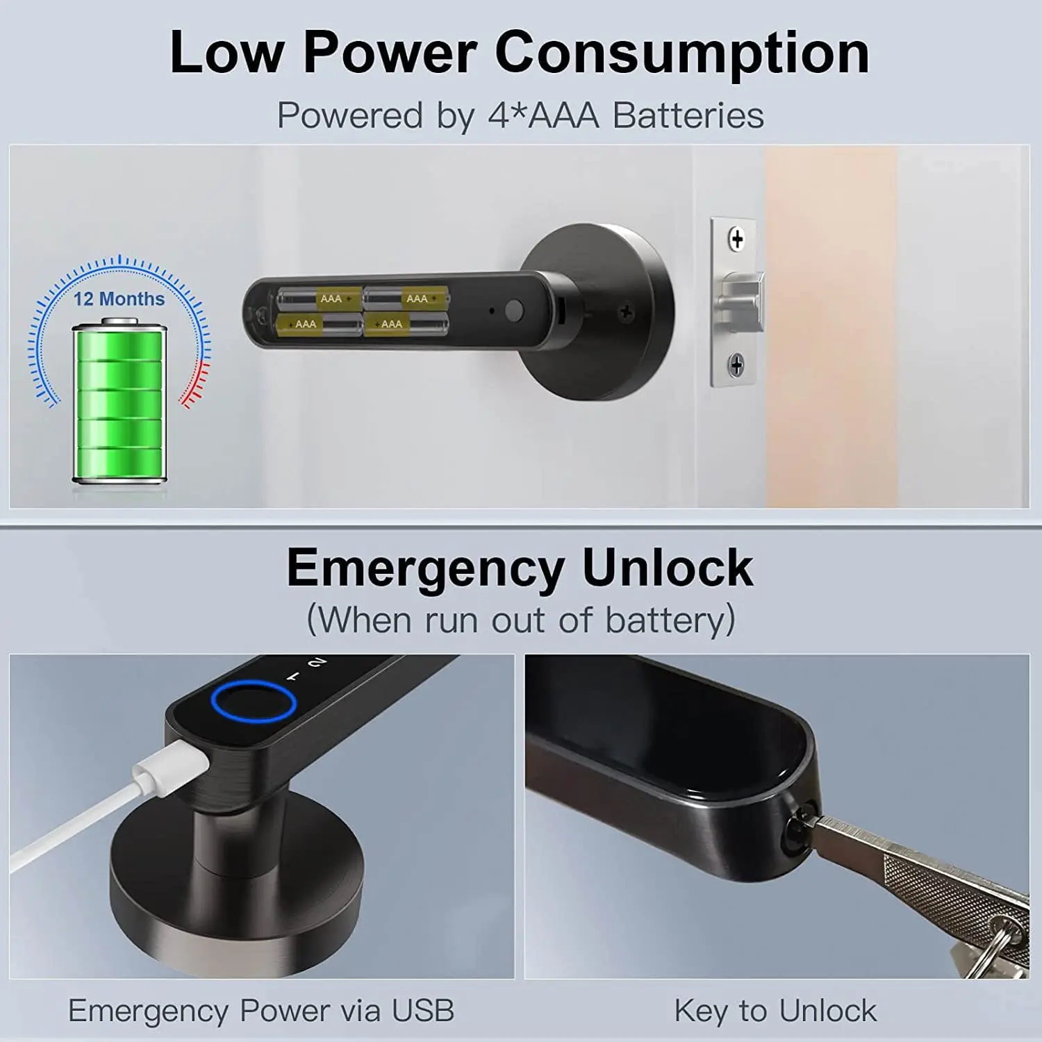 Fingerprint door lock with card keypad Smart door lock for bedroom Electronic lock with passcode App unlock for