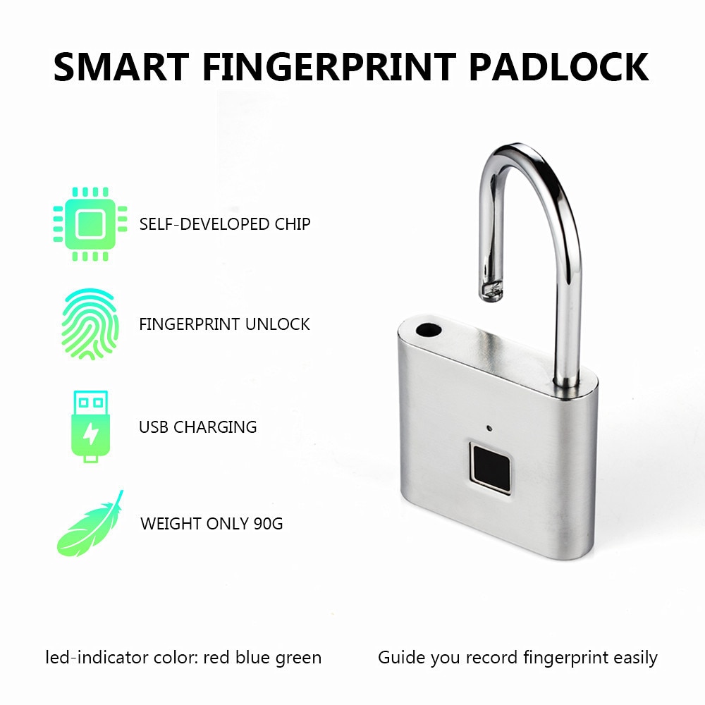 Fingerprint Padlock Smart Security Latch Fingerprint Padlock Smart Security Latch
