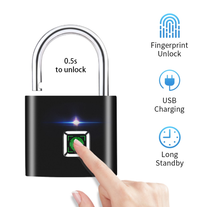Fingerprint Smart Lock USB Padlock Fingerprint Smart Lock USB Padlock