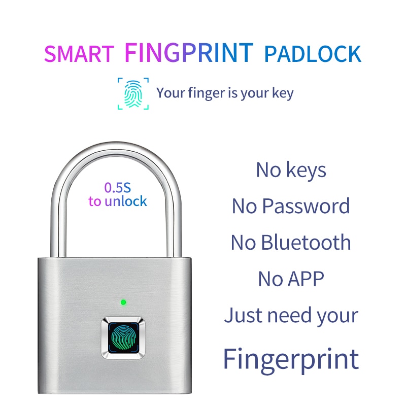 Fingerprint Smart Lock USB Padlock Fingerprint Smart Lock USB Padlock
