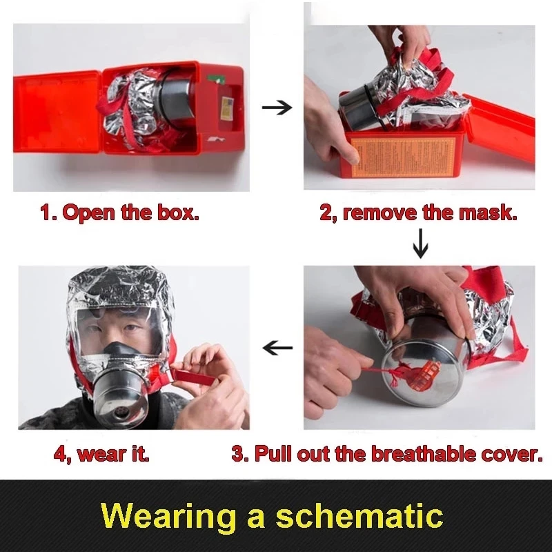 Fire Emergency Escape Safety Mask 30 Minutes Protective Anti-smoking Fire Respirator Dust Carbon Respirator Mask Home Fire Emergency Escape Safety Mask 30 Minutes Protective Anti-smoking Fire Respirator Dust Carbon Respirator Mask Home