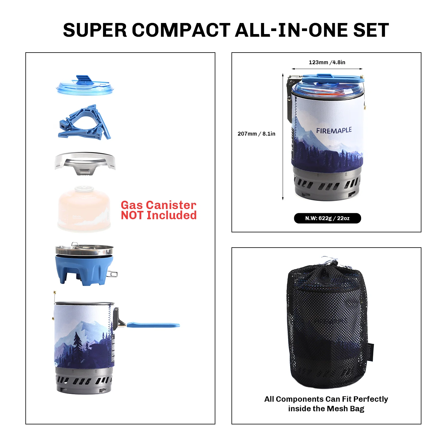 Fire Maple Polaris X5 Cooking System Portable Stove Micro Regulator Valve Electric Jet Burner Pot Camping Backpack Fire Maple Polaris X5 Cooking System Portable Stove Micro Regulator Valve Electric Jet Burner Pot Camping Backpack