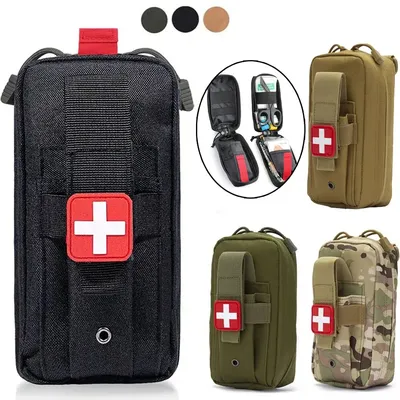 First Aid Kit Medical EDC Pouch Tactical Outdoor Medical Bag Tourniquet Scissors Waist Bag Military Fan Tactical