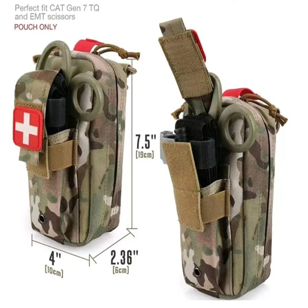 First Aid Kit Medical EDC Pouch Tactical Outdoor Medical Bag Tourniquet Scissors Waist Bag Military Fan Tactical