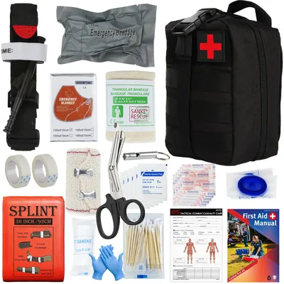First Aid Survival Kit Tactical IFAK Pouch Supplied full set Molle Camping Kit with 18 EMT Items for Military Emergency First Aid Survival Kit Tactical IFAK Pouch Supplied full set Molle Camping Kit with 18 EMT Items for Military Emergency