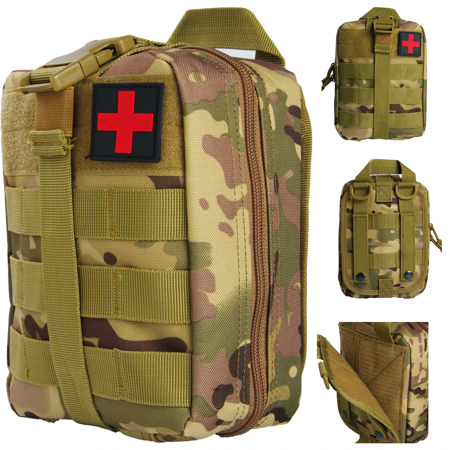 First Aid Survival Kit Tactical IFAK Pouch Supplied full set Molle Camping Kit with 18 EMT Items for Military Emergency First Aid Survival Kit Tactical IFAK Pouch Supplied full set Molle Camping Kit with 18 EMT Items for Military Emergency