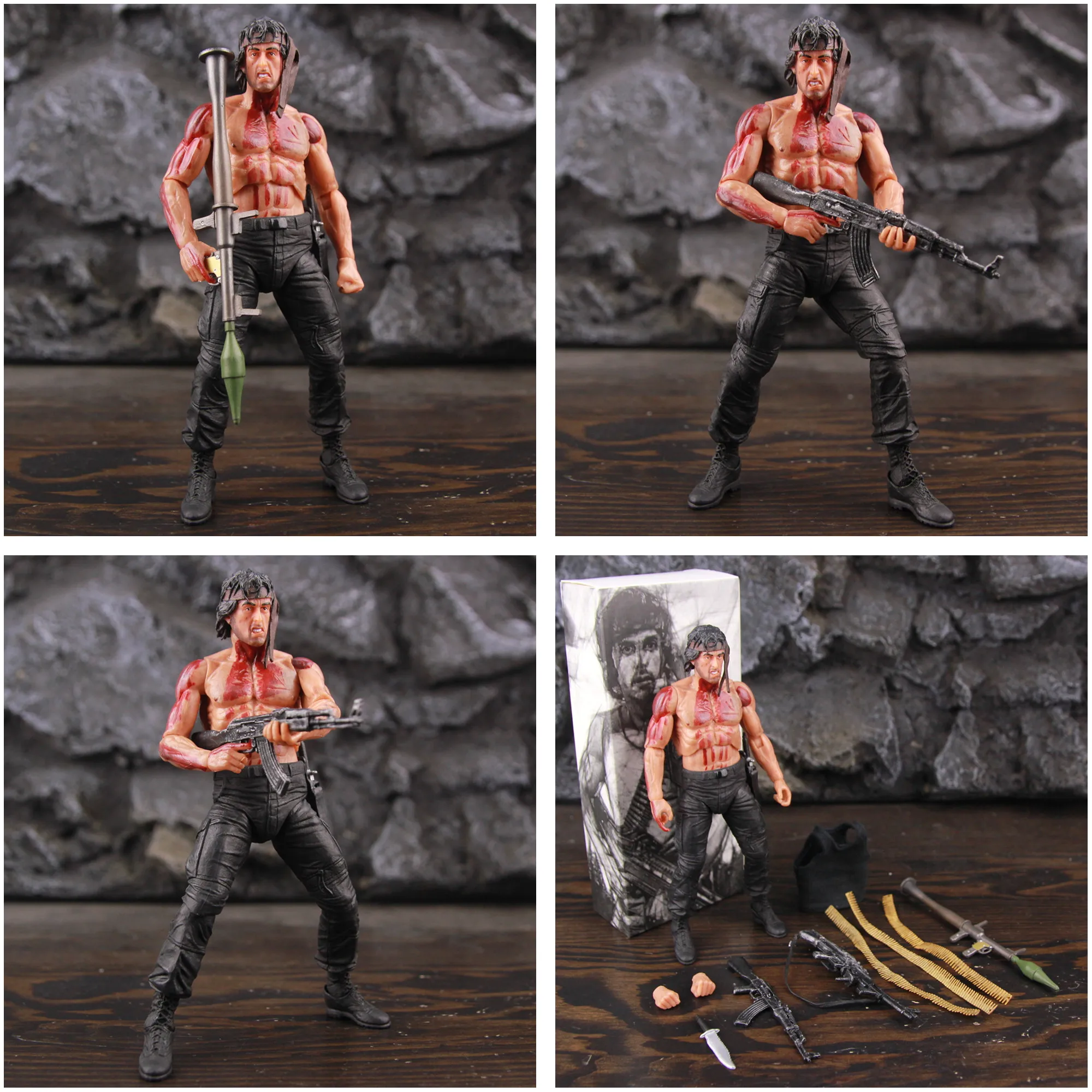 First Blood Ron Kim John J.R Rambo 7″ Action Figure Special Forces Soldier Avenger Sylvester Film Toys Doll Model